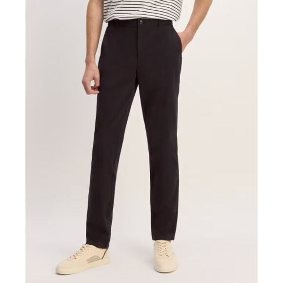 Everlane Uniform Men's Performance Chino Pants 33 X 28 Black Flat Front NWT
